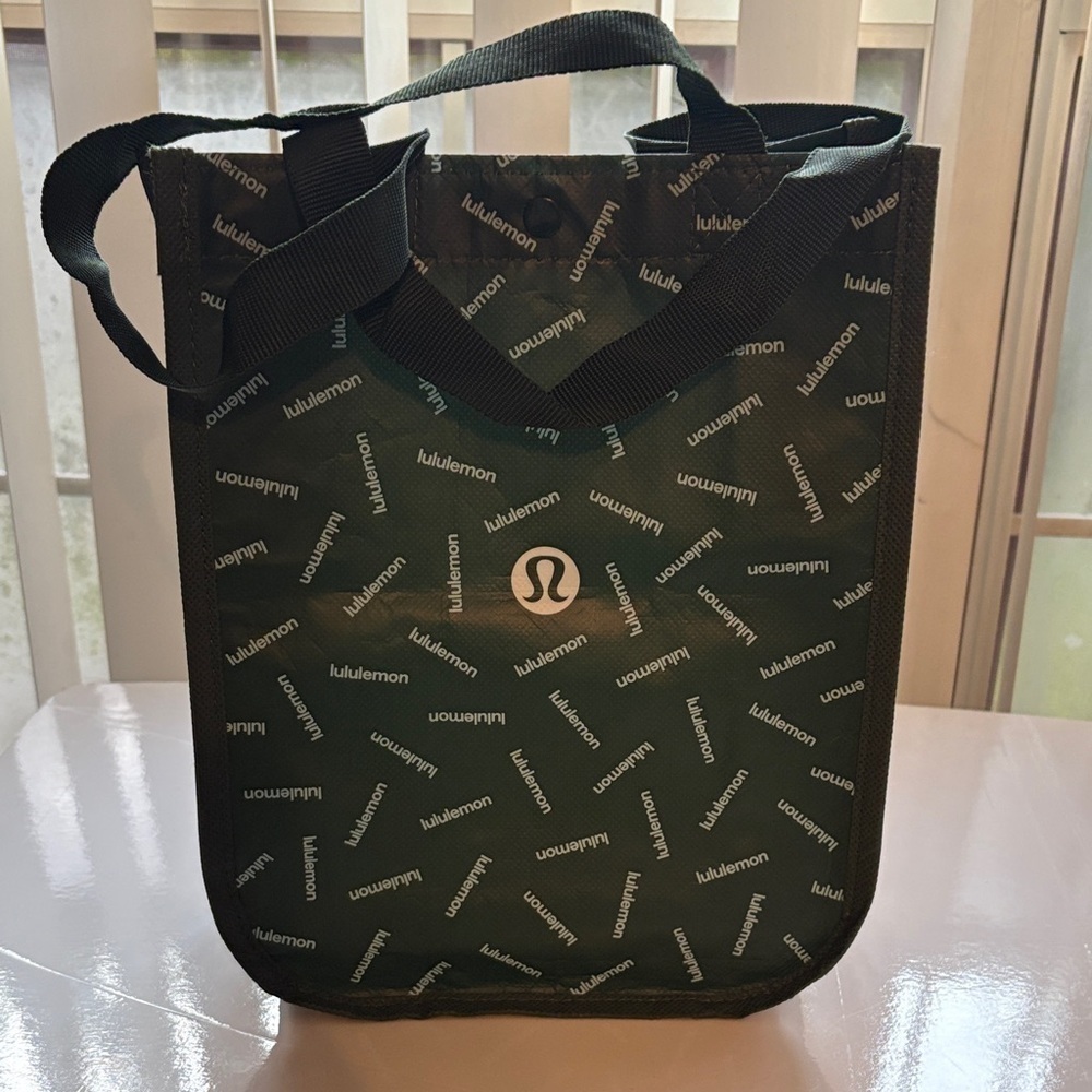 lululemon athletica Green and Black Logo Reusable Tote